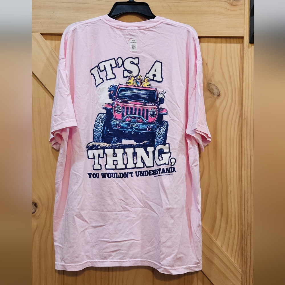 NWT | JedCo Comfort Colors "It's A Jeep Thing" Duck Black Lab Shirt | Size 2XL